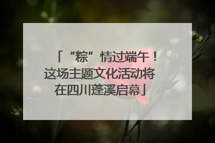 “粽”情过端午！这场主题文化活动将在四川蓬溪启幕