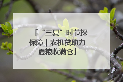 “三夏”时节探保障｜农机贷助力夏粮收满仓