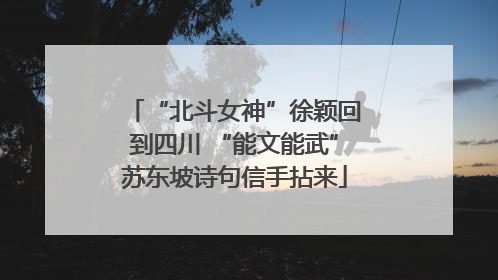 “北斗女神”徐颖回到四川 “能文能武”苏东坡诗句信手拈来