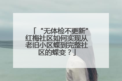 “无体检不更新”红梅社区如何实现从老旧小区蝶到完整社区的蝶变？
