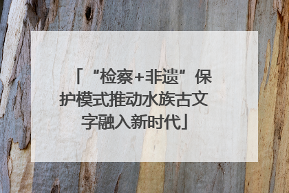 “检察+非遗”保护模式推动水族古文字融入新时代