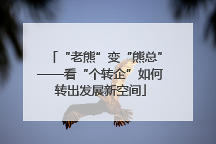“老熊”变“熊总”——看“个转企”如何转出发展新空间