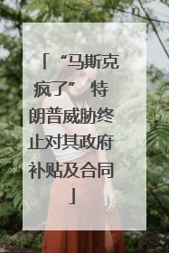“马斯克疯了” 特朗普威胁终止对其政府补贴及合同