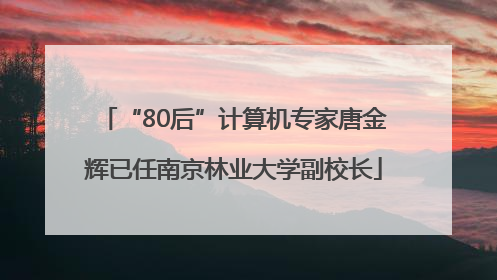 “80后”计算机专家唐金辉已任南京林业大学副校长