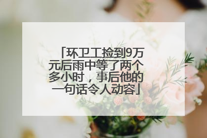 环卫工捡到9万元后雨中等了两个多小时，事后他的一句话令人动容