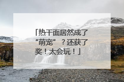 热干面居然成了“萌宠”？还获了奖！太会玩！