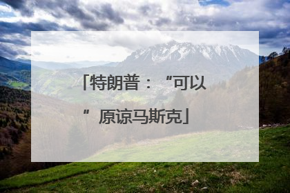 特朗普：“可以”原谅马斯克