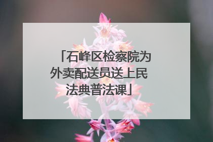 石峰区检察院为外卖配送员送上民法典普法课