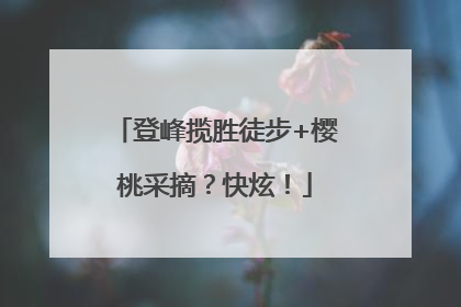 登峰揽胜徒步+樱桃采摘？快炫！