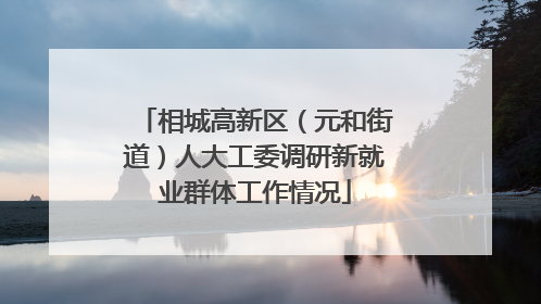 相城高新区（元和街道）人大工委调研新就业群体工作情况