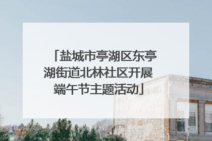 盐城市亭湖区东亭湖街道北林社区开展端午节主题活动