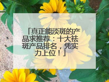 真正能淡斑的产品求推荐：十大祛斑产品排名，凭实力上位！