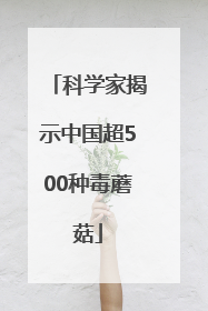 科学家揭示中国超500种毒蘑菇