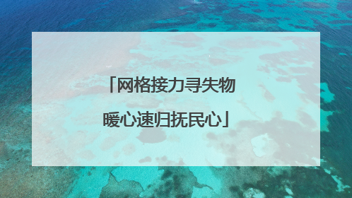 网格接力寻失物 暖心速归抚民心
