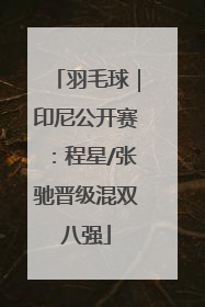 羽毛球｜印尼公开赛：程星/张驰晋级混双八强