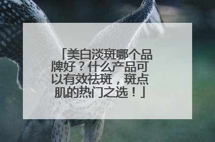 美白淡斑哪个品牌好？什么产品可以有效祛斑，斑点肌的热门之选！