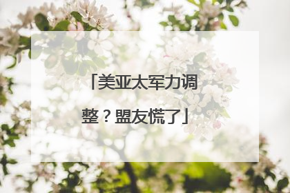 美亚太军力调整？盟友慌了