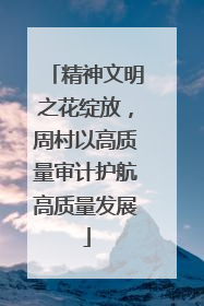 精神文明之花绽放，周村以高质量审计护航高质量发展