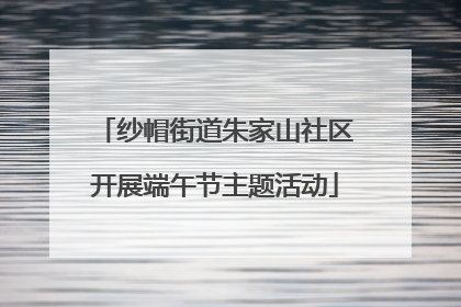 纱帽街道朱家山社区开展端午节主题活动