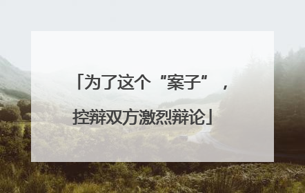为了这个“案子”，控辩双方激烈辩论