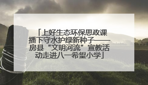上好生态环保思政课 播下守水护绿新种子——房县“文明河流”宣教活动走进八一希望小学