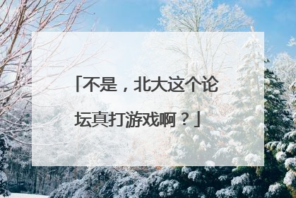 不是，北大这个论坛真打游戏啊？