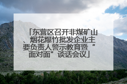 东营区召开非煤矿山、烟花爆竹批发企业主要负责人警示教育暨“面对面”谈话会议