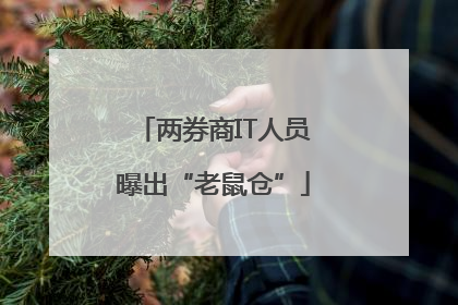 两券商IT人员曝出“老鼠仓”