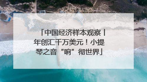 中国经济样本观察丨年创汇千万美元！小提琴之音“响”彻世界