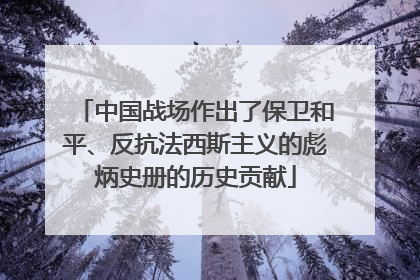 中国战场作出了保卫和平、反抗法西斯主义的彪炳史册的历史贡献