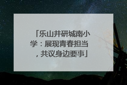 乐山井研城南小学：展现青春担当，共议身边要事