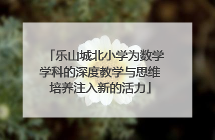 乐山城北小学为数学学科的深度教学与思维培养注入新的活力