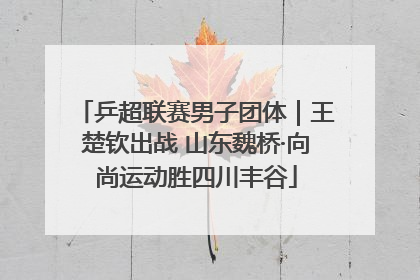 乒超联赛男子团体｜王楚钦出战 山东魏桥·向尚运动胜四川丰谷