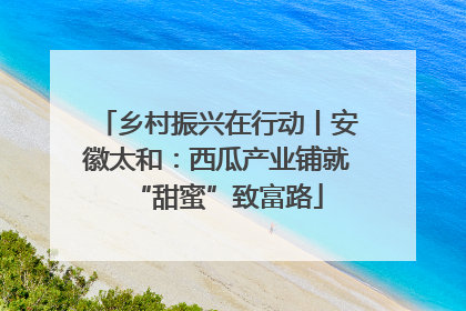 乡村振兴在行动丨安徽太和：西瓜产业铺就“甜蜜”致富路