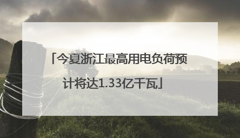 今夏浙江最高用电负荷预计将达1.33亿千瓦