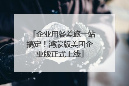 企业用餐差旅一站搞定！鸿蒙版美团企业版正式上线