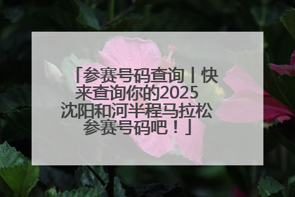 参赛号码查询丨快来查询你的2025沈阳和河半程马拉松参赛号码吧！