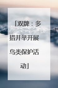 双牌：多措并举开展鸟类保护活动