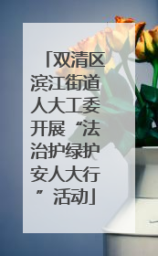 双清区滨江街道人大工委开展“法治护绿护安人大行”活动