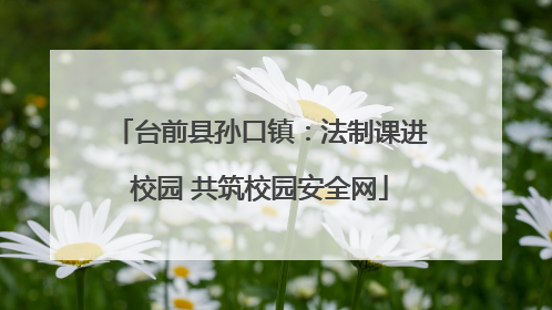 台前县孙口镇：法制课进校园 共筑校园安全网