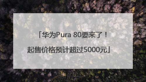 华为Pura 80要来了！起售价格预计超过5000元