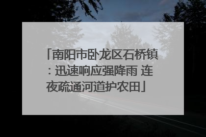 南阳市卧龙区石桥镇：迅速响应强降雨 连夜疏通河道护农田