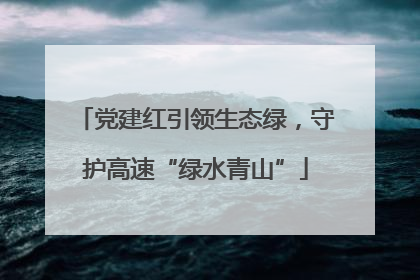 党建红引领生态绿，守护高速“绿水青山”