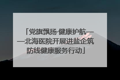 党旗飘扬·健康护航——北海医院开展进盐企筑防线健康服务行动