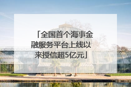 全国首个海事金融服务平台上线以来授信超5亿元