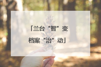 兰台“智”变 档案“治”动