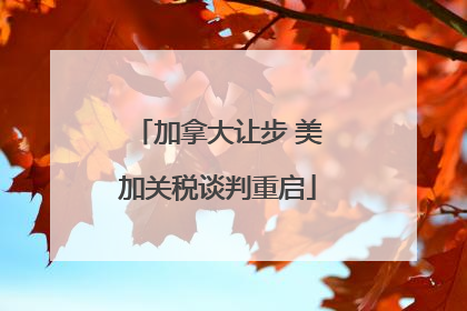 加拿大让步 美加关税谈判重启