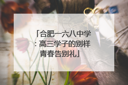 合肥一六八中学：高三学子的别样青春告别礼