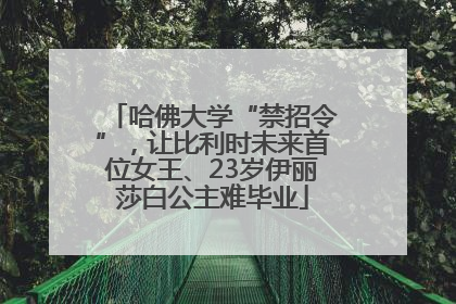 哈佛大学“禁招令”，让比利时未来首位女王、23岁伊丽莎白公主难毕业