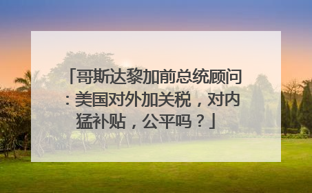 哥斯达黎加前总统顾问：美国对外加关税，对内猛补贴，公平吗？